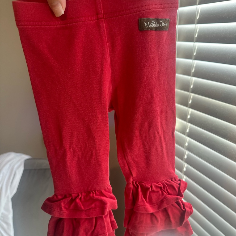 Matilda Jane Vibrant Red Ruffle Leggings